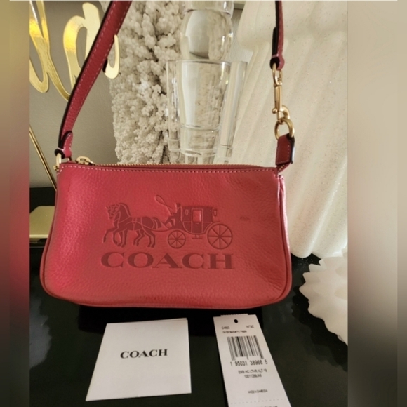 Coach Carriage. NWT. Gorgeous smaller sized raspberry pink pebbled leather bag! - Picture 8 of 8